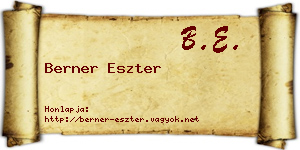 Berner Eszter névjegykártya